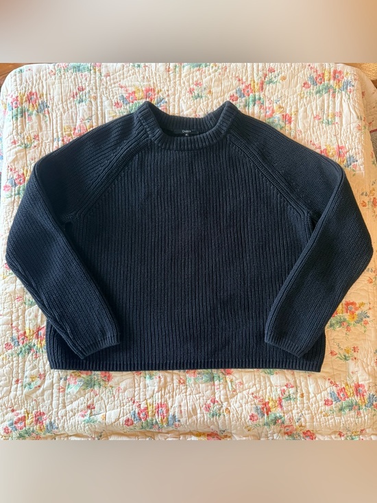 Quince Sweaters - Quince 100% Organic Cotton Fisherman Crew Sweater — Black, XL